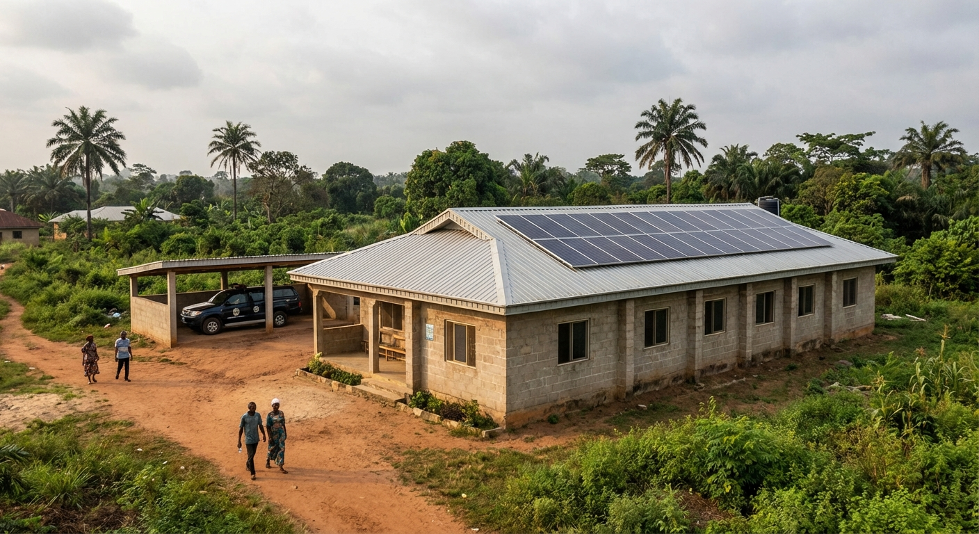 Primary healthcare centre in Nigeria with rooftop solar installation